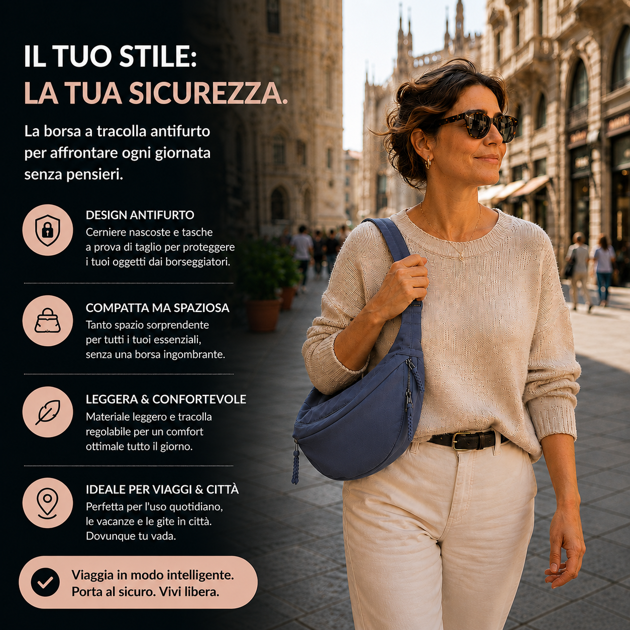 MARA | BORSA A SPALLA BLU