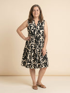 VESTIDO CAMISERO | ESTAMPADO BICOLOR NEGRO