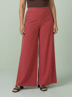 PANTALON DE PIERNA ANCHA ROJO