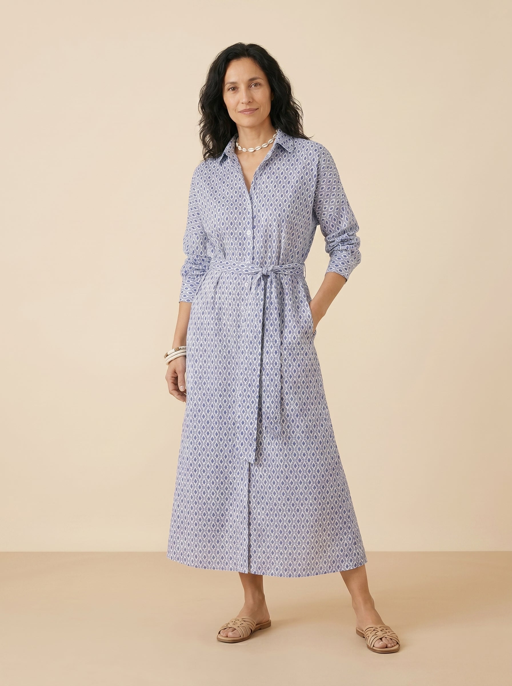 VESTIDO CAMISERO | ESTAMPADO AZUL