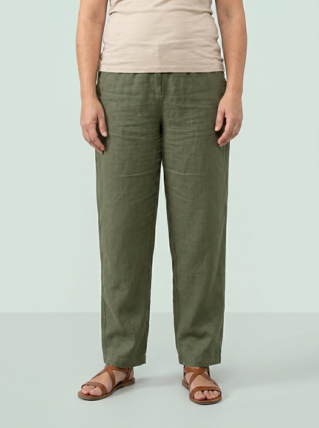 PANTALON PALEZZO | CINTURA ELASTICA VERDE MILITAR