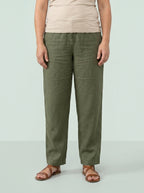 PANTALON PALEZZO | CINTURA ELASTICA VERDE MILITAR