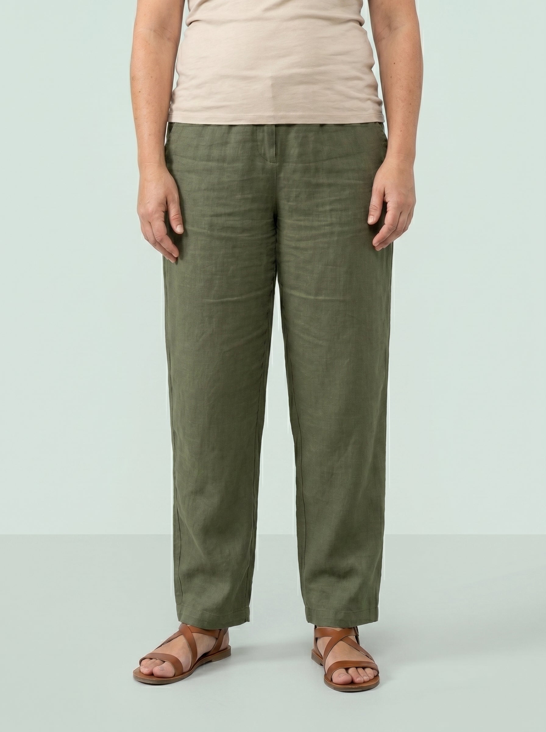 PANTALON PALEZZO | CINTURA ELASTICA VERDE MILITAR