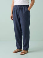 PANTALON PALEZZO | CINTURA ELASTICA AZUL MARINO