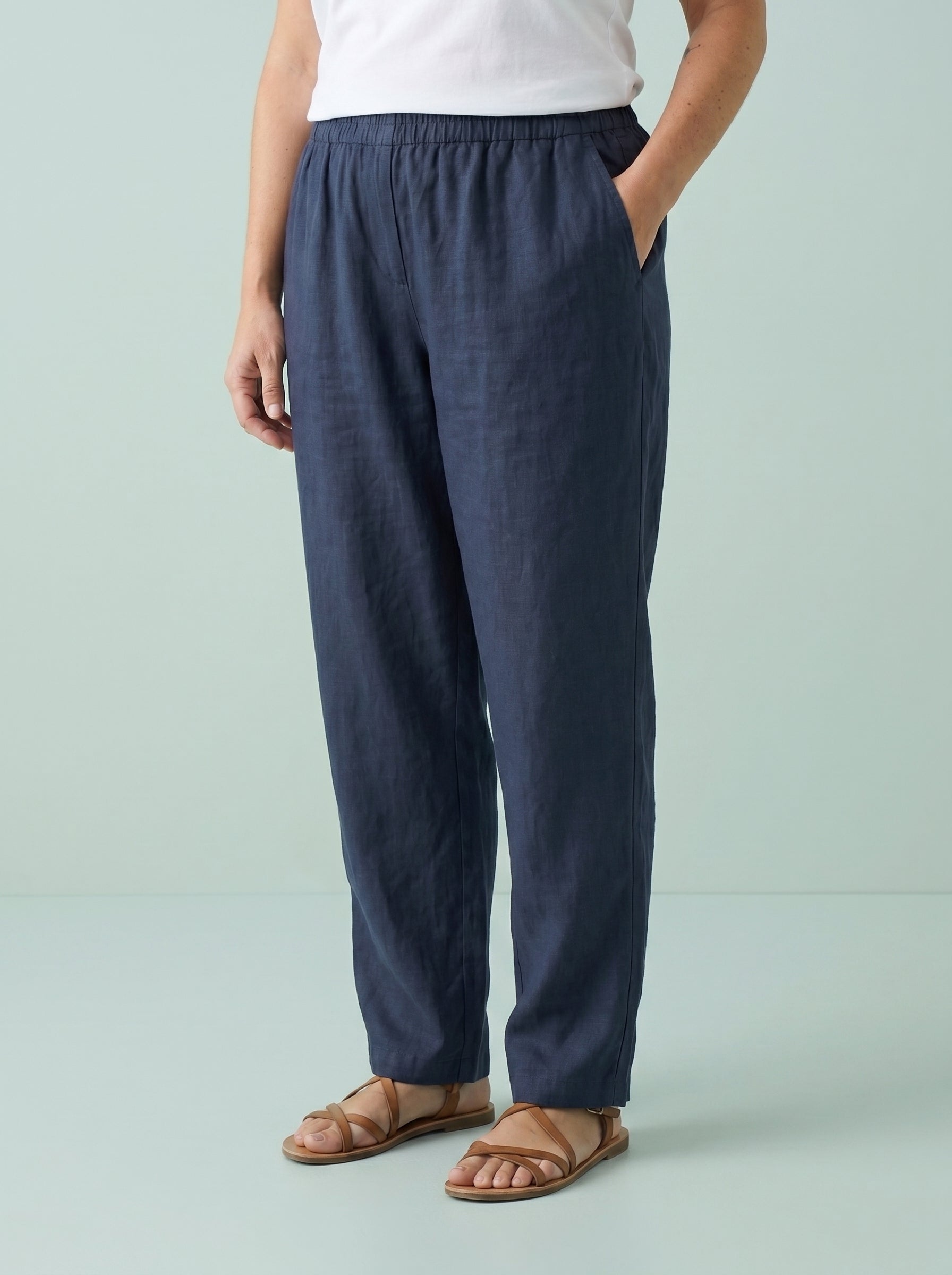 PANTALON PALEZZO | CINTURA ELASTICA AZUL MARINO