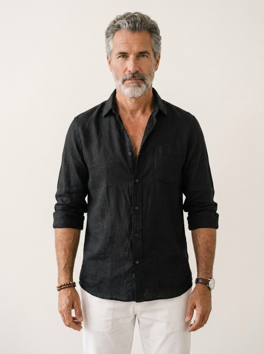 SEON | CAMICIA A MANICHE LUNGHE IN LINO