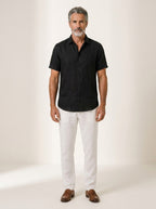 ANTON | CAMICIA A MANICHE CORTE IN LINO