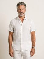 ANTON | CAMICIA A MANICHE CORTE IN LINO