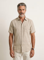 ANTON | CAMICIA A MANICHE CORTE IN LINO