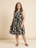 VESTIDO CAMISERO | ESTAMPADO BICOLOR NEGRO