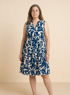 VESTIDO CAMISERO | ESTAMPADO BICOLOR AZUL
