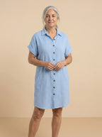 VESTIDO CAMISERO | LISO CELESTE