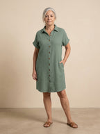 VESTIDO CAMISERO | LISO VERDE