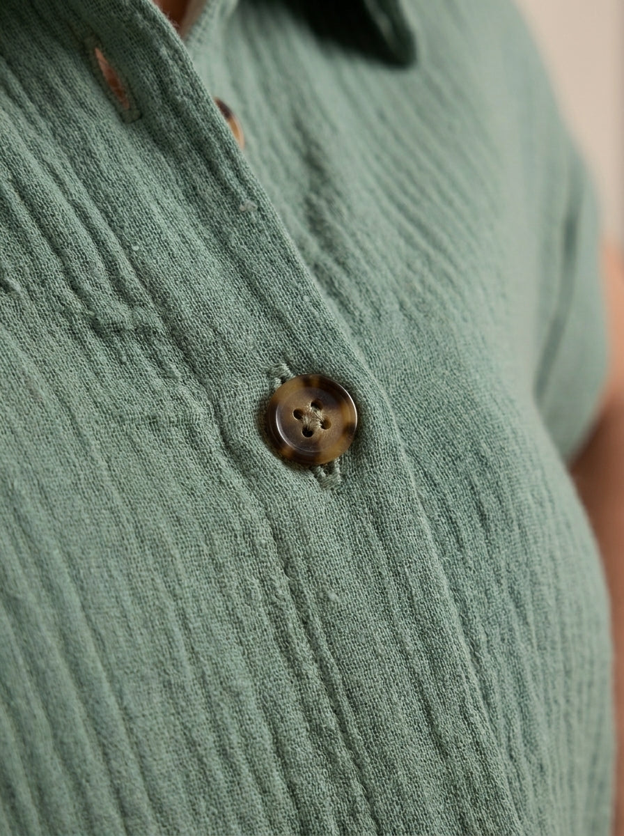 VESTIDO CAMISERO | LISO VERDE