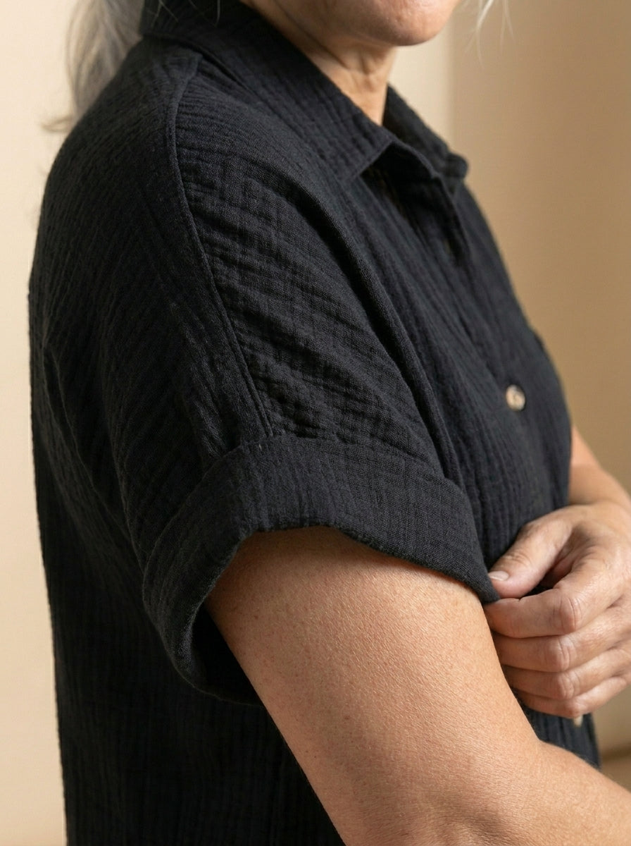 VESTIDO CAMISERO | LISO NEGRO