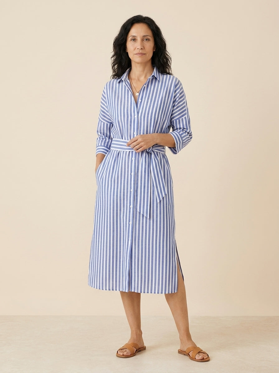VESTIDO CAMISERO | ESTAMPADO DE RAYAS