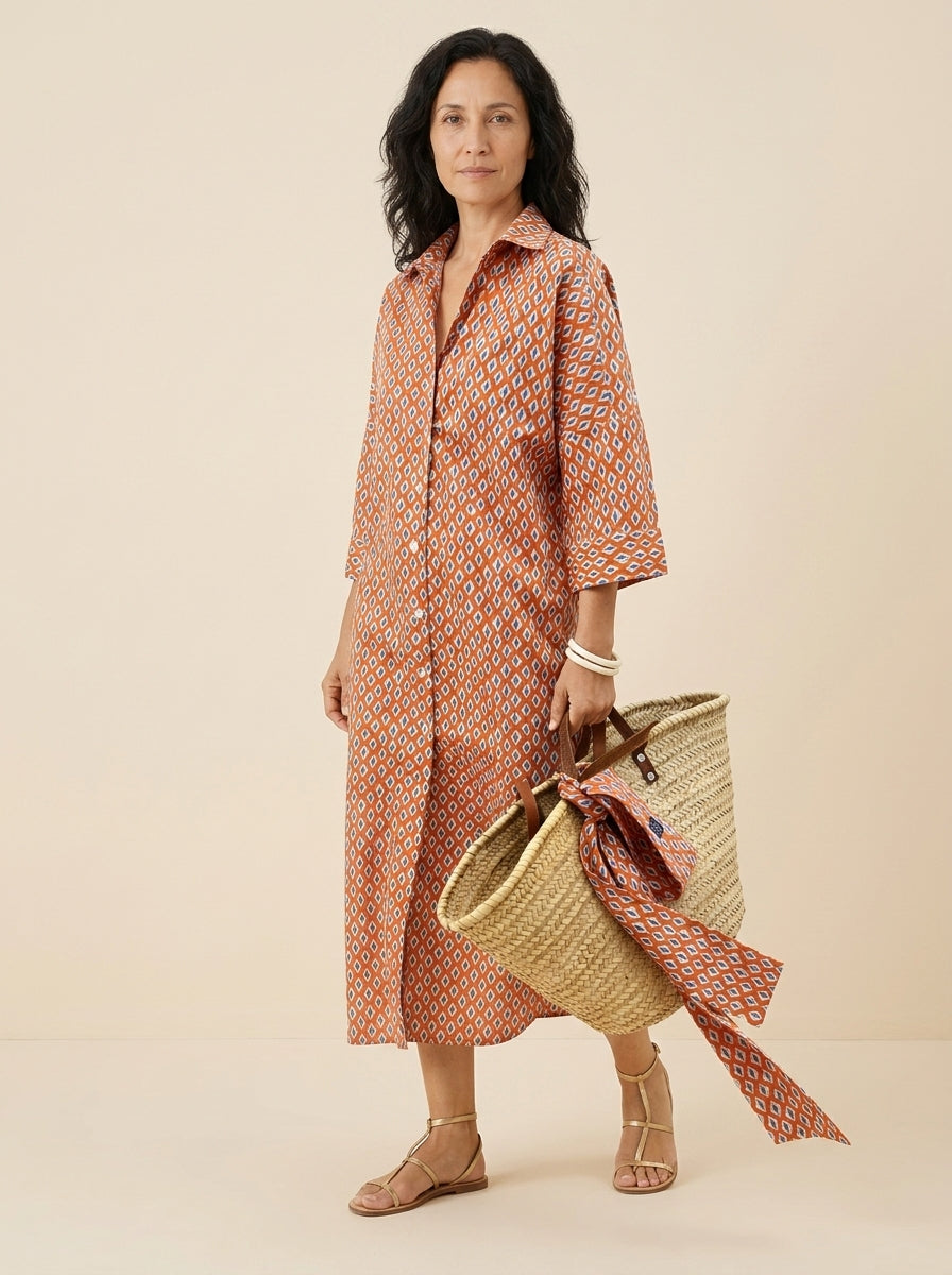 VESTIDO CAMISERO | ESTAMPADO ROJO