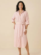 VESTIDO CAMISERO | ESTAMPADO RAYAS ROJAS