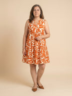 VESTIDO CAMISERO | ESTAMPADO BICOLOR NARANJA