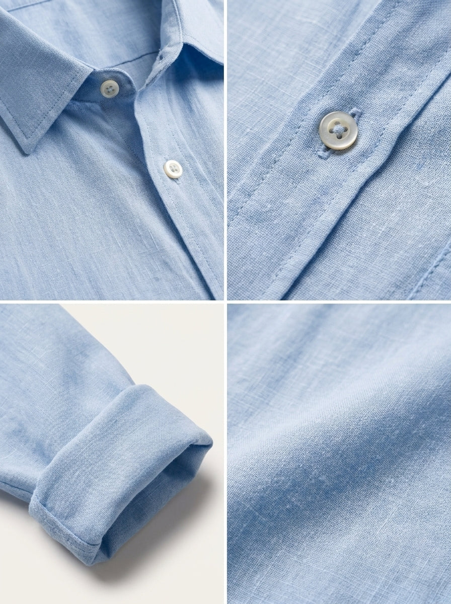 SEON | CAMICIA A MANICHE LUNGHE IN LINO