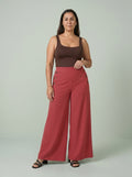 PANTALON DE PIERNA ANCHA ROJO