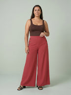 PANTALON DE PIERNA ANCHA ROJO