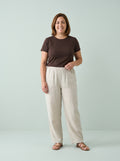 PANTALON PALEZZO | CINTURA ELASTICA BLANCO MARFIL