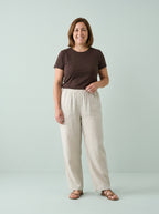 PANTALON PALEZZO | CINTURA ELASTICA BLANCO MARFIL