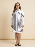 VESTIDO CAMISERO | ESTAMPADO RAYAS CUADRICULADA